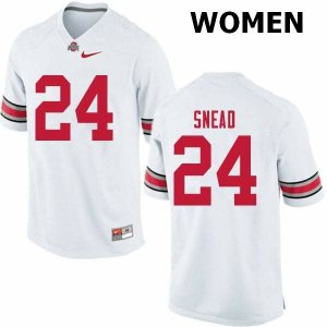 Women's Ohio State Buckeyes #24 Brian Snead White Nike NCAA College Football Jersey In Stock VFF4344YR